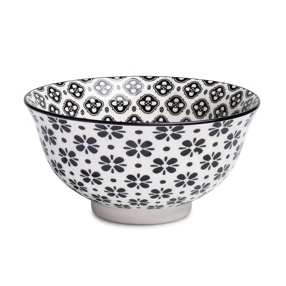 Starburst Black Stoneware Bowl - 8.75โ