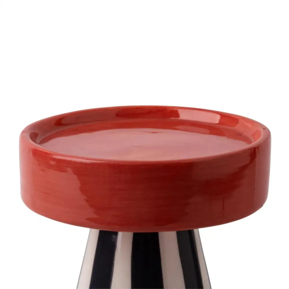 Striped Pillar Candle Holder 5.9" H - PABOOM