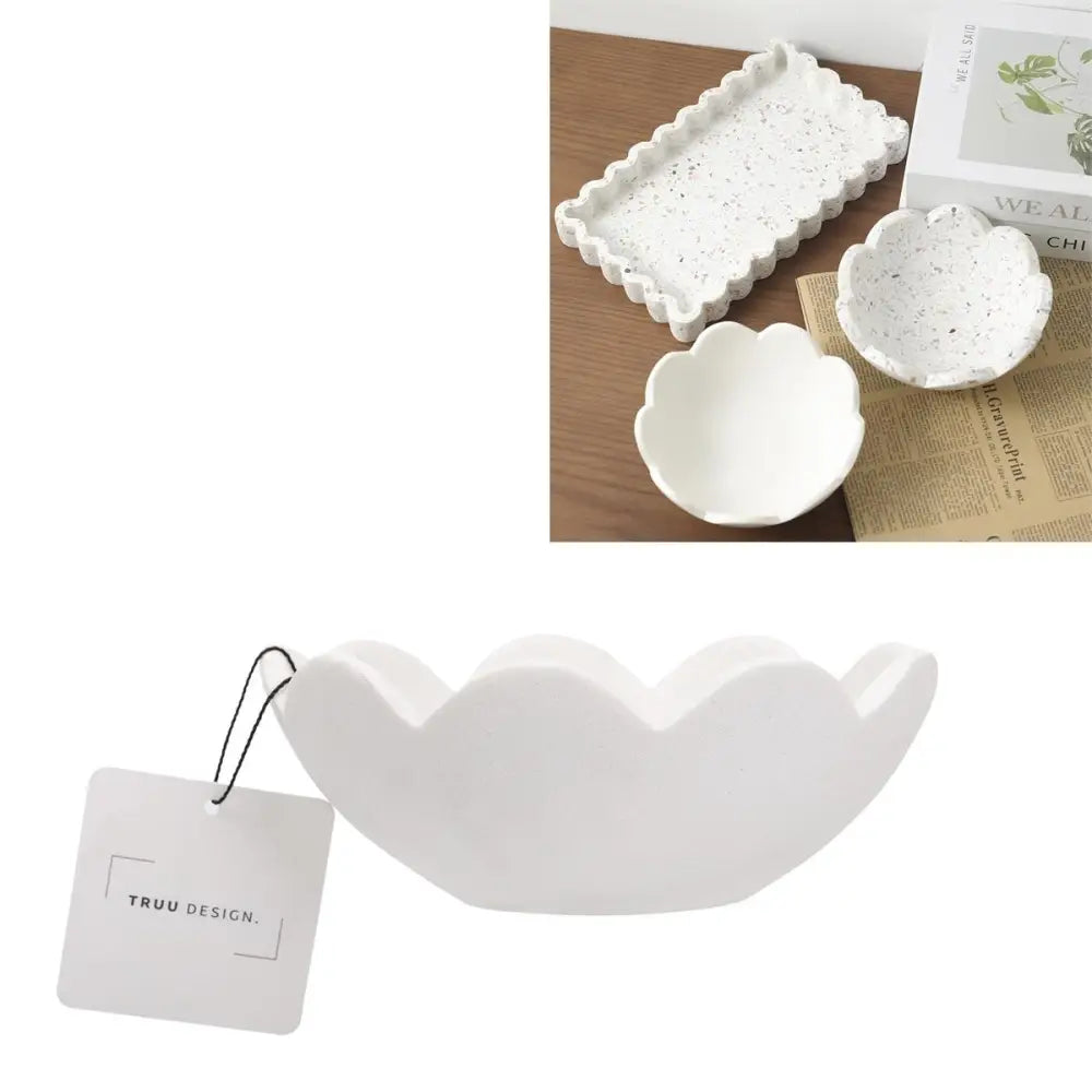 CTG Brands - White Bowl with Scalloped Edge
