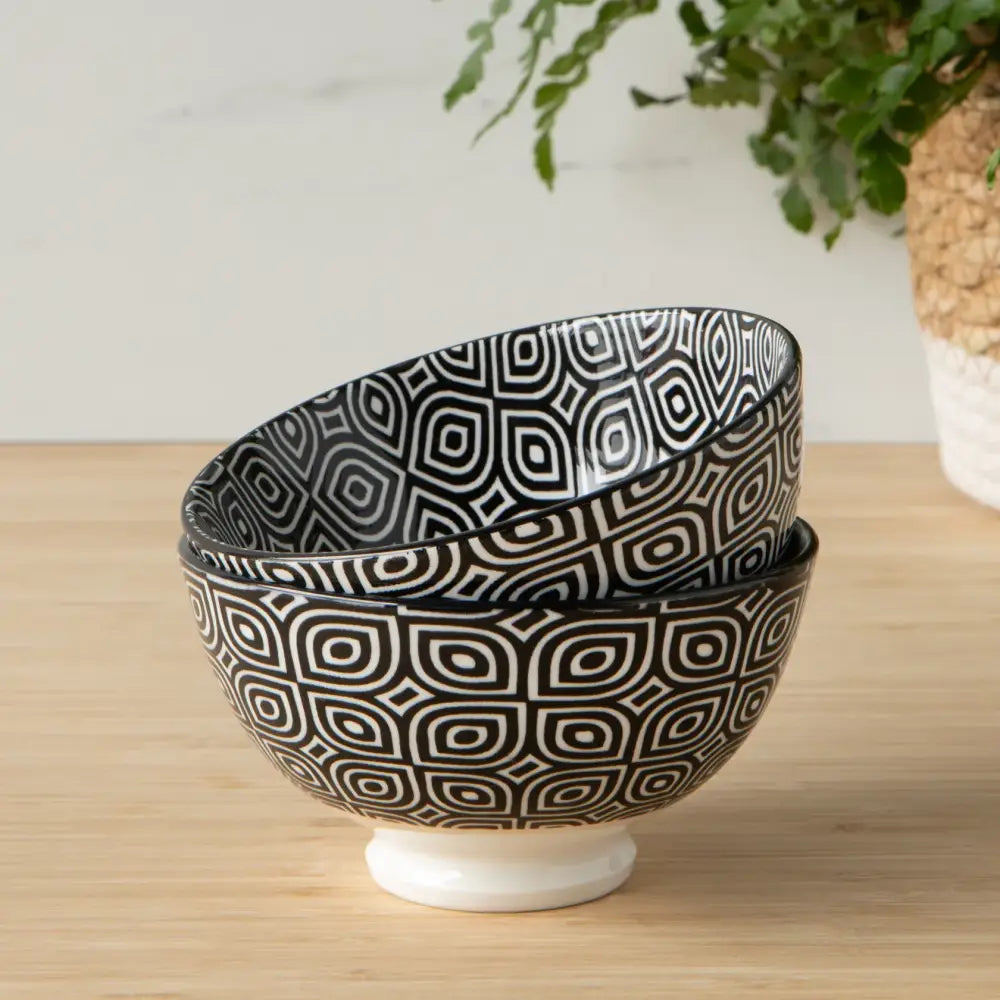 Danica - Black Geo Stamped Bowl 4 inch