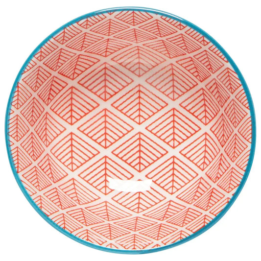 Danica - Blue Red Dash Stamped Bowl 3.5 inch