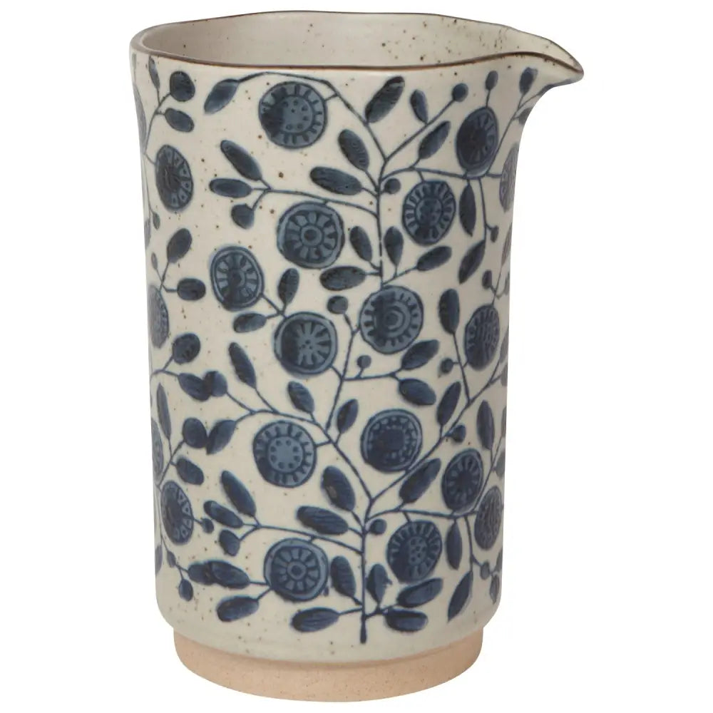 Danica - ceramic pitcher blue floral pattern