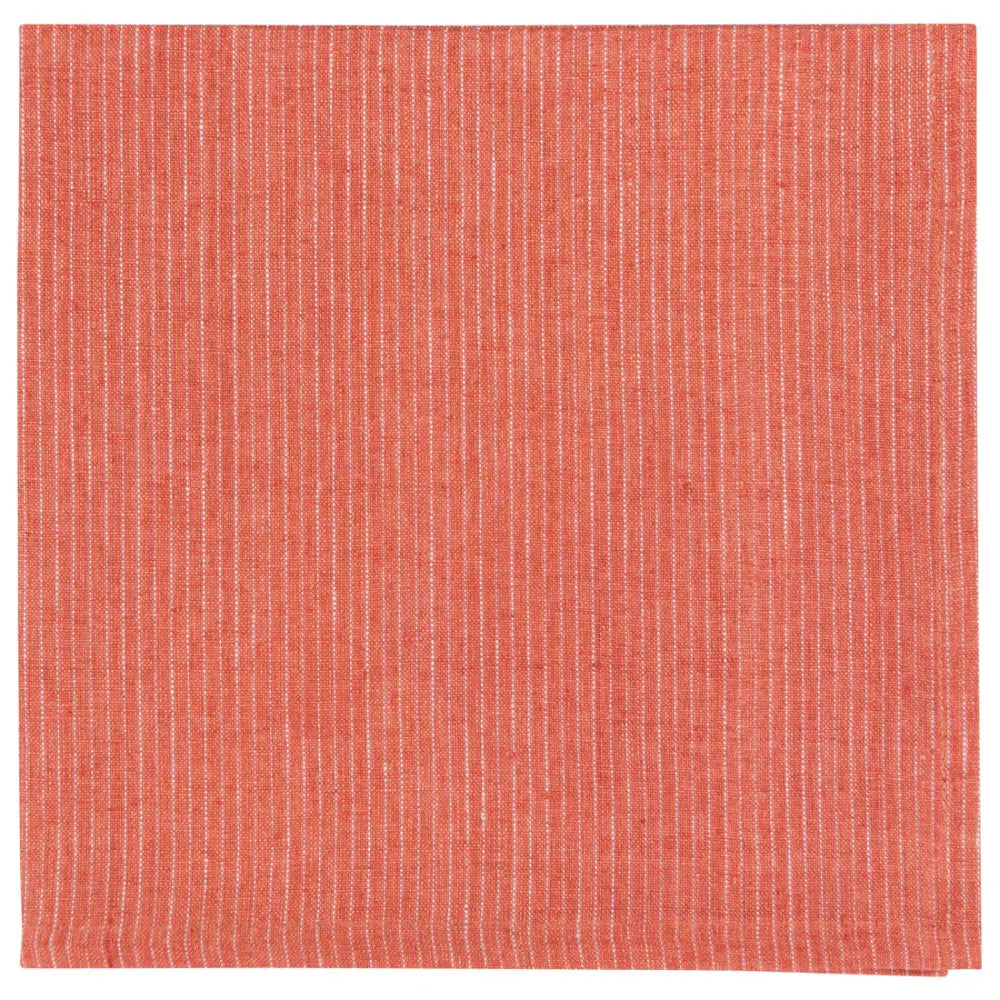 Clay Pinstripe Linen Napkins Set - PABOOM