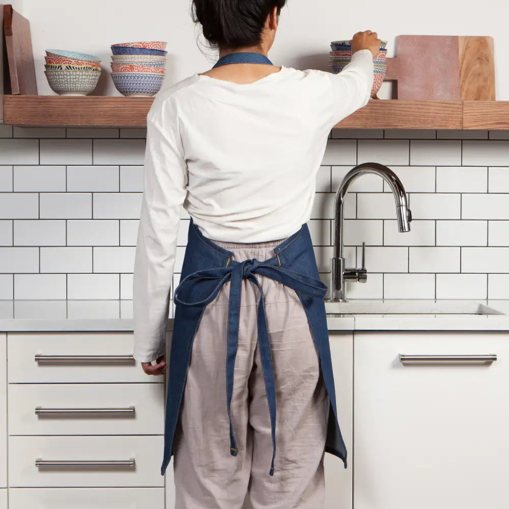 Denim Stone Wash Chef Apron - PABOOM