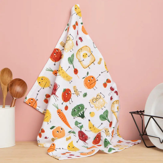 Danica - cartoon-fruit-patterned kitchen towel
