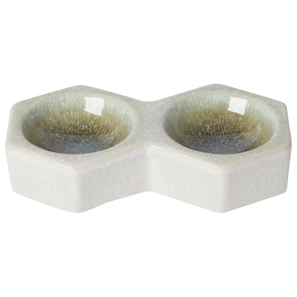 Danica - white ceramic double condiment dish