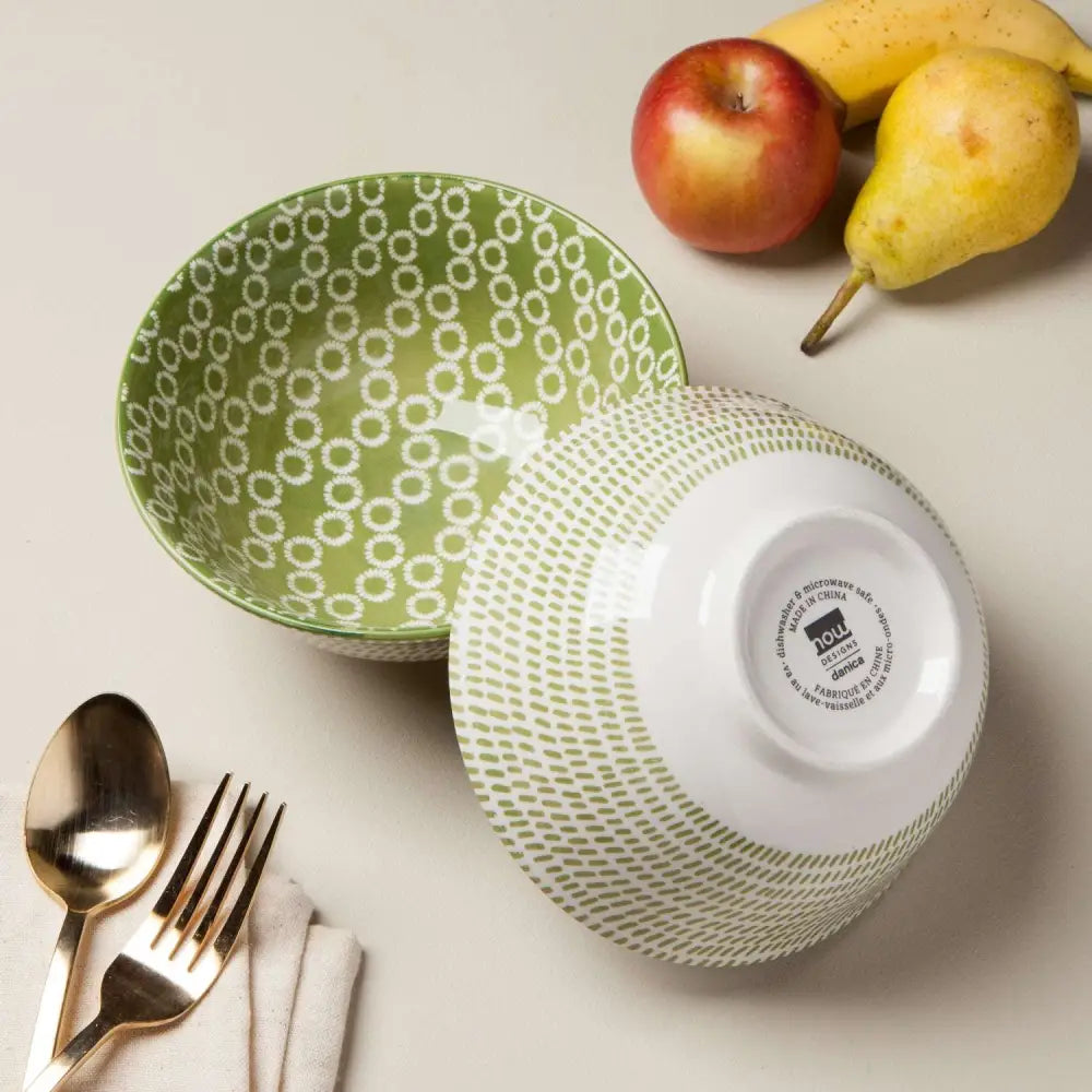 Green Rings Stamped Bowl