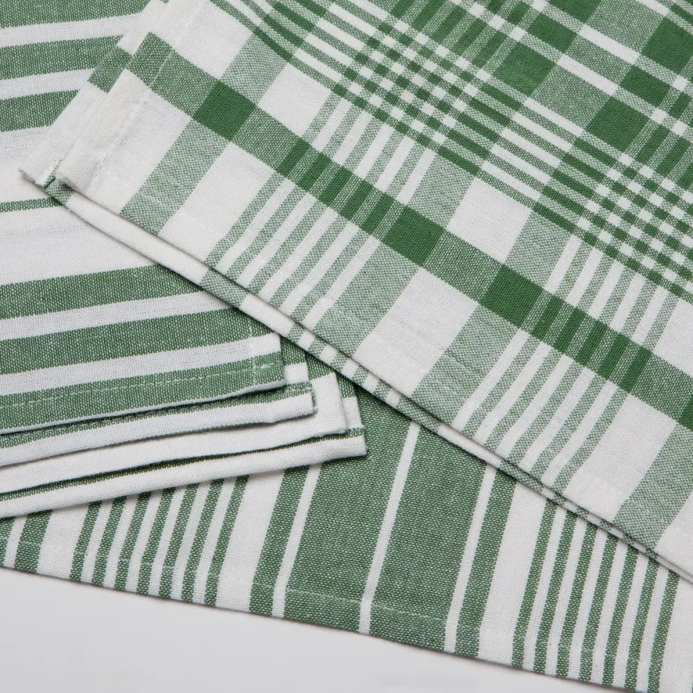 Danica - green white checkered striped dish