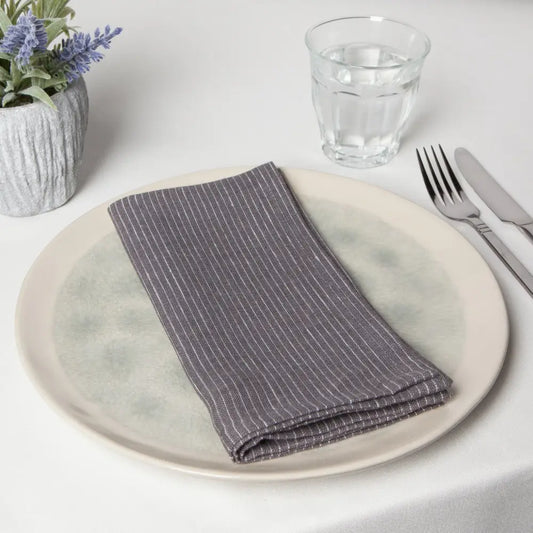 Linen Pinstripe Shadow Napkins - PABOOM
