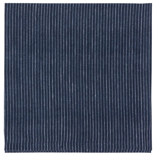 Midnight Pinstripe Linen Napkins Set - PABOOM