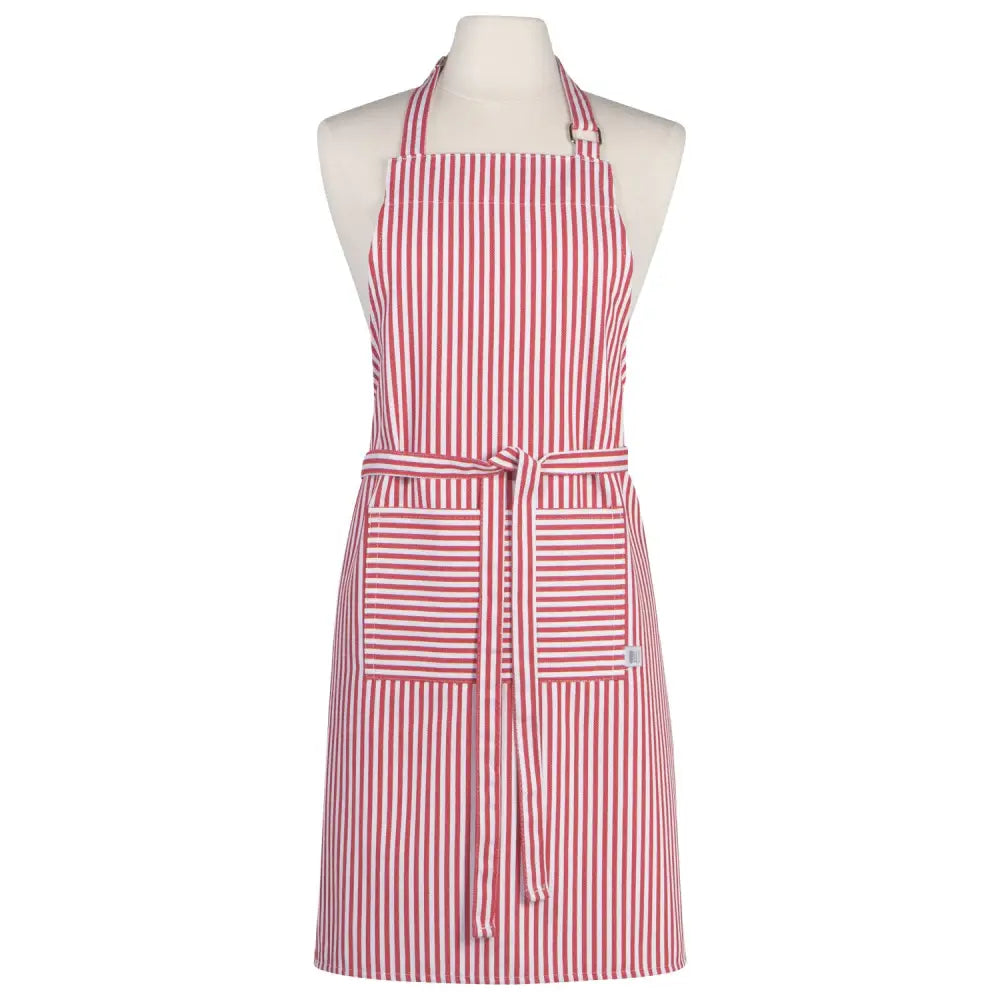 Danica - Narrow Red Stripe Chef Apron