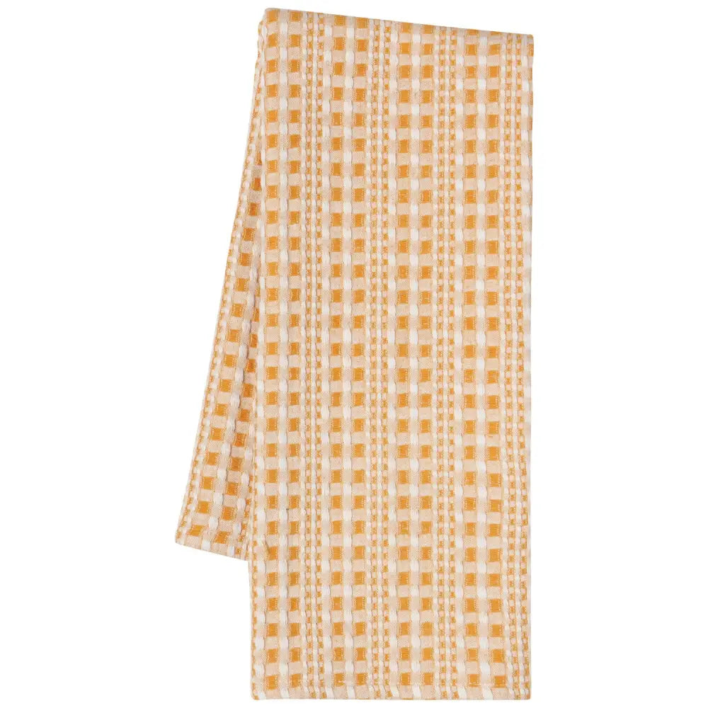 Danica - orange white checkered fabric