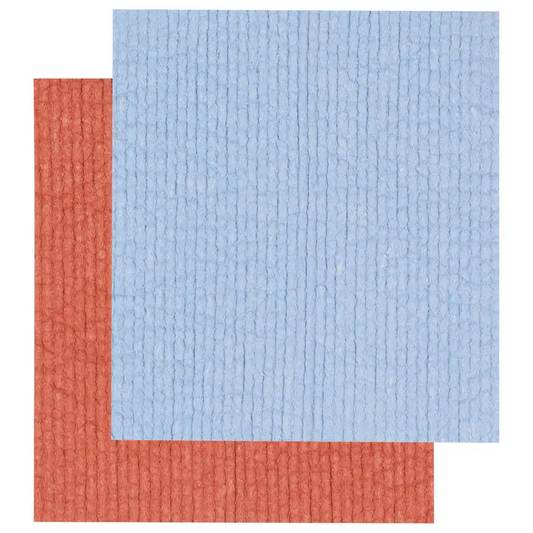 Rust and Sky Blue Sponge Cloths - PABOOM