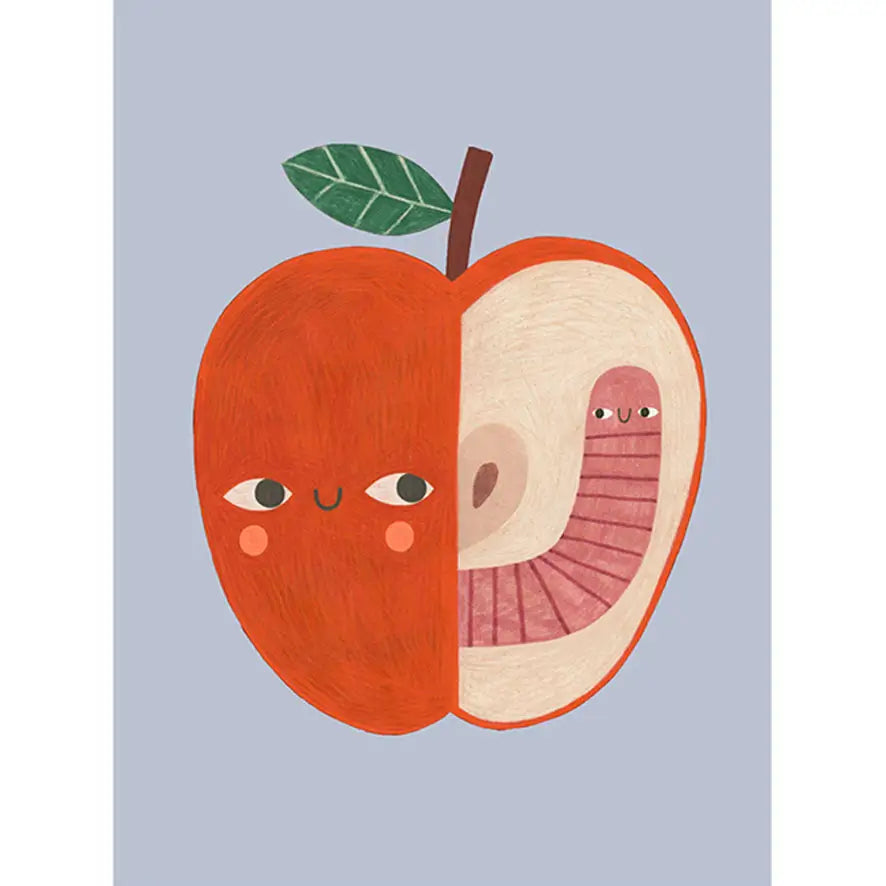 Apple and Worm Print - PABOOM