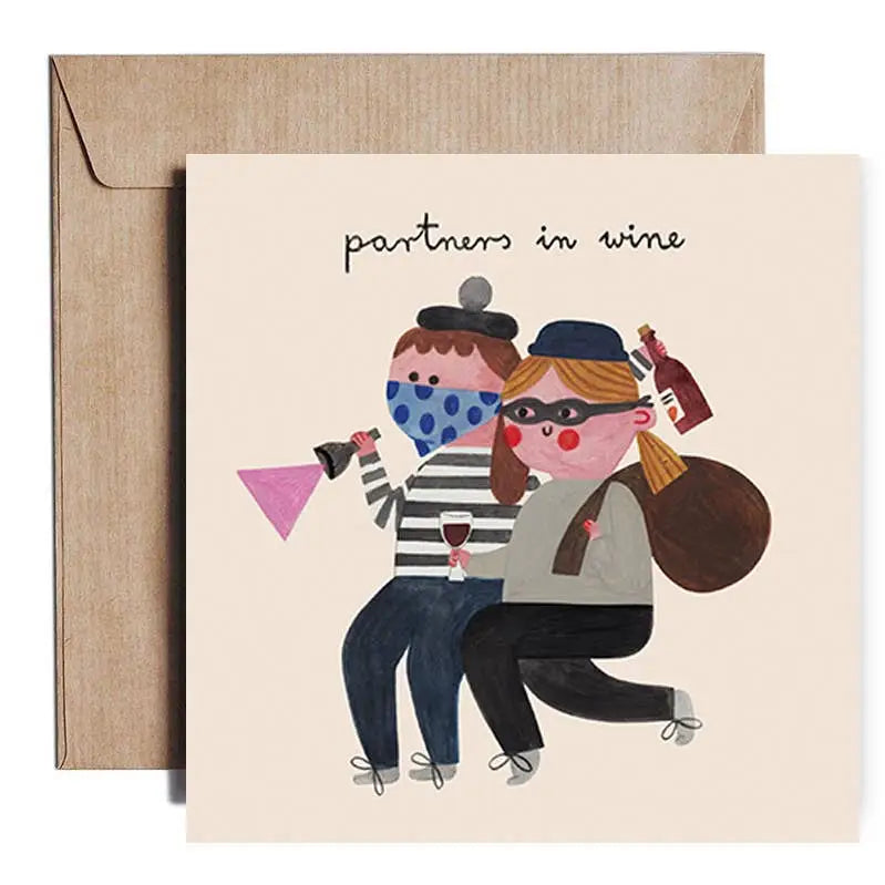 Daria Solak Illustrations - PARTNERS IN WINE card