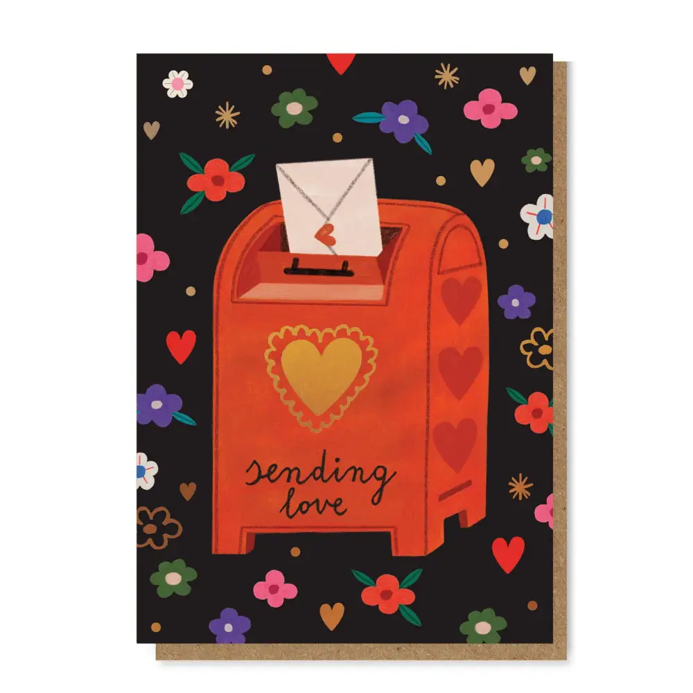 Daria Solak Illustrations - SENDING LOVE gold foil card