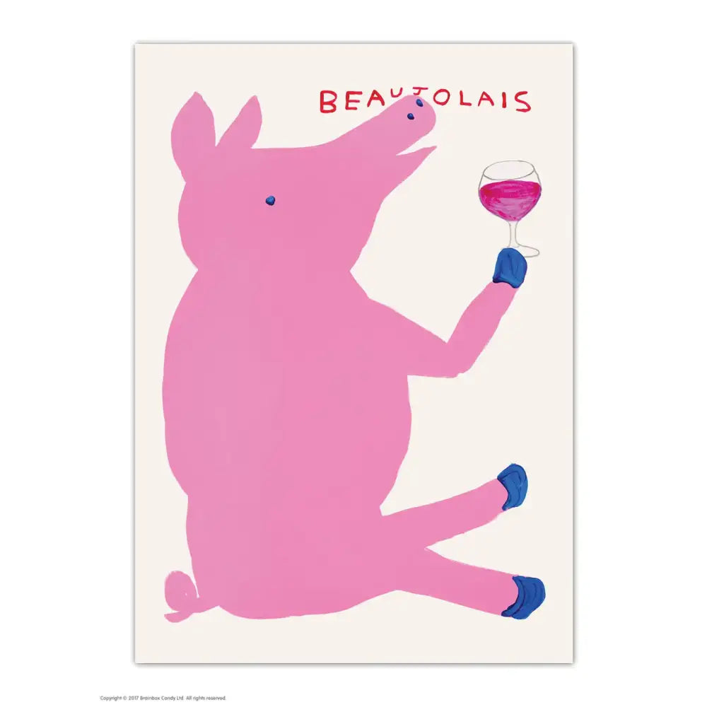 David Shrigley x Brainbox Candy - Beaujolais Pig Postcard