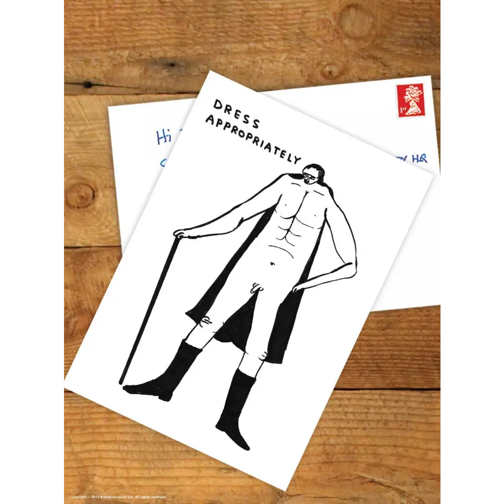 David Shrigley x Brainbox Candy - Funny A6 Art Postcard by Dress Appropriately