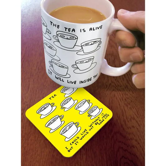Live Without Tea Coaster - PABOOM