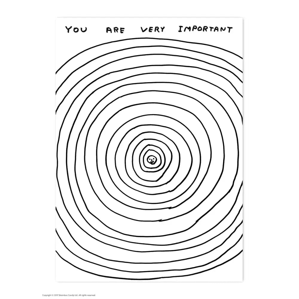 David Shrigley x Brainbox Candy - You Are Important Postcard