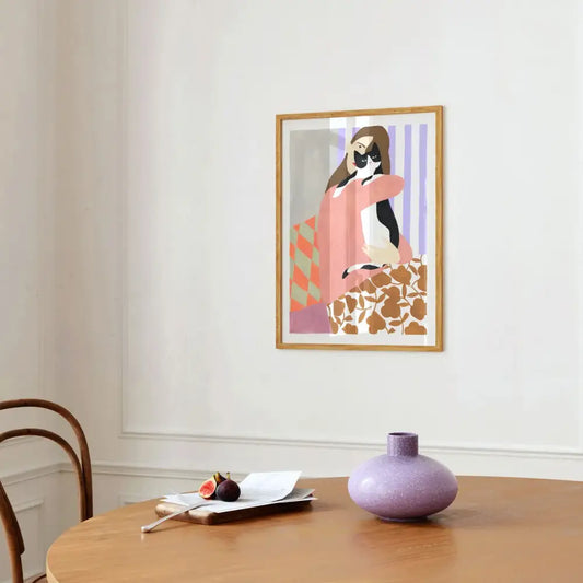 Woman and Cat A3 Print - PABOOM