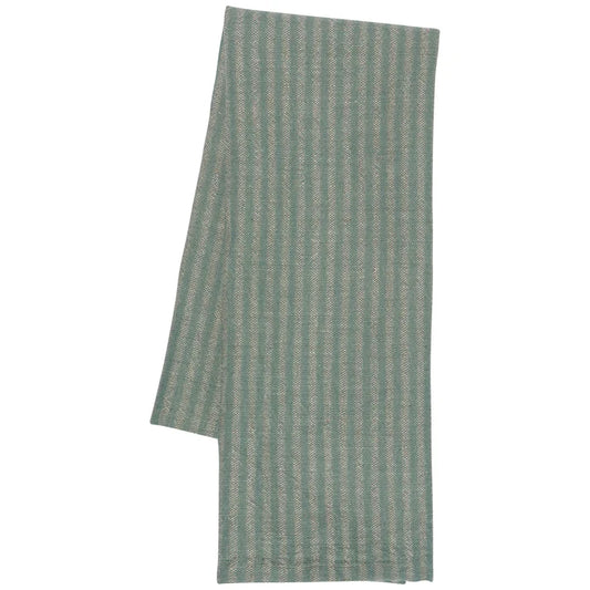 Jade Stripe dishtowel folded to show the woven texture β PABOOM