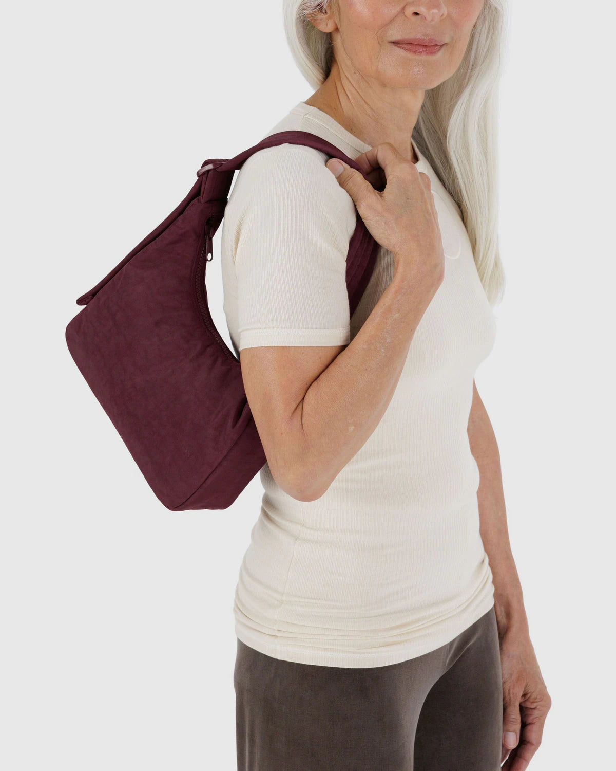 BAGGU Mini Nylon Shoulder Bag - Mahogany