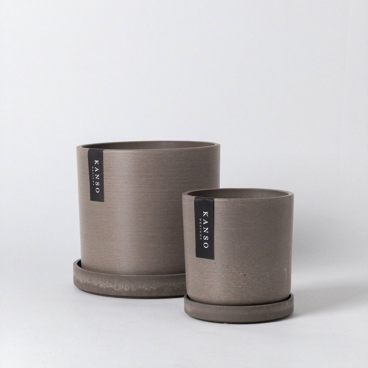 Kanso Designs Planter + Saucer 4” - White Stone