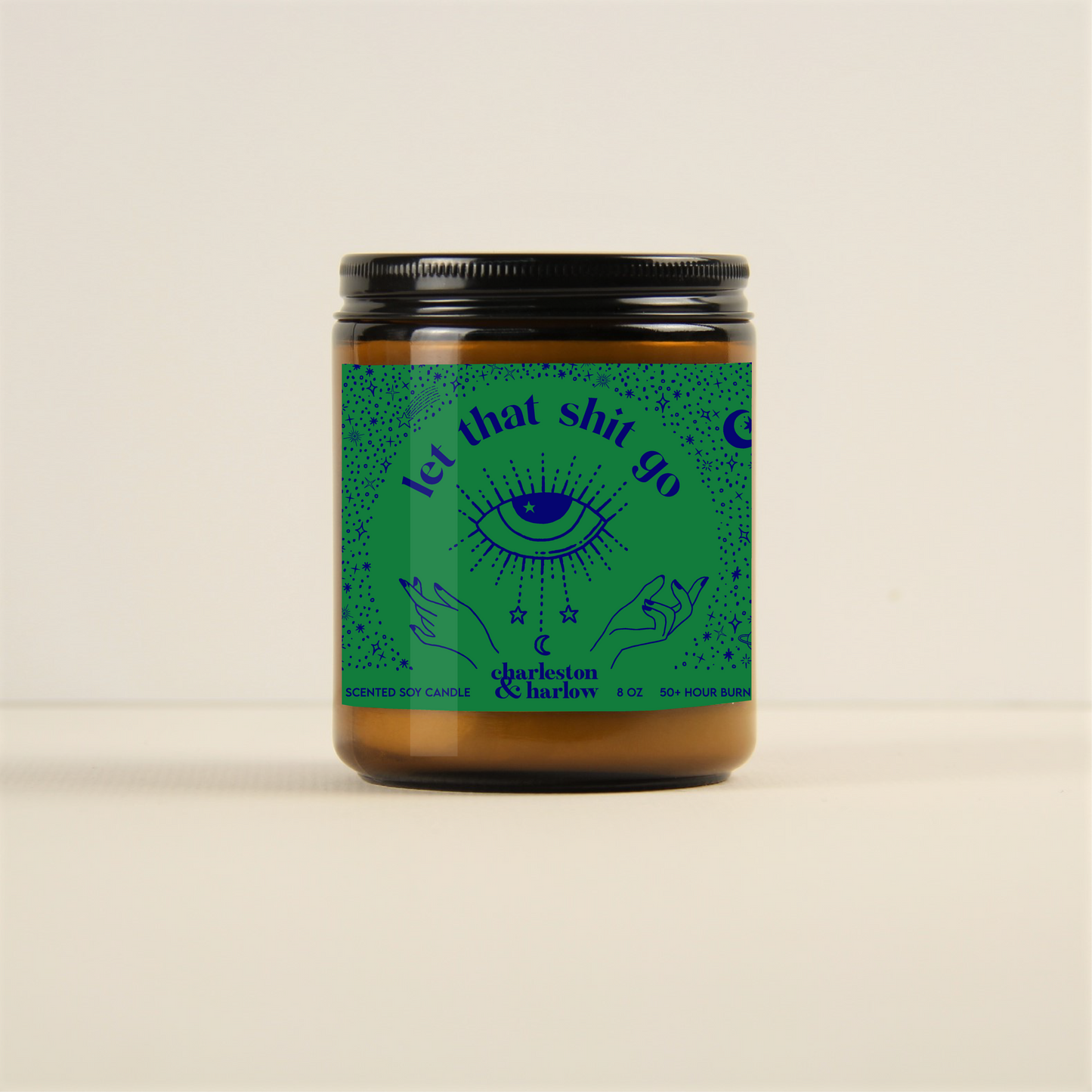 Charleston & Harlow Let That Shit Go candle lifestyle shot