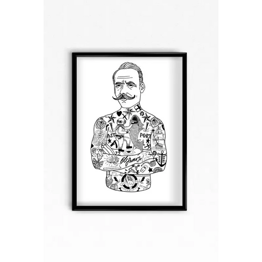 Tattooed Gentleman A3 Print - PABOOM