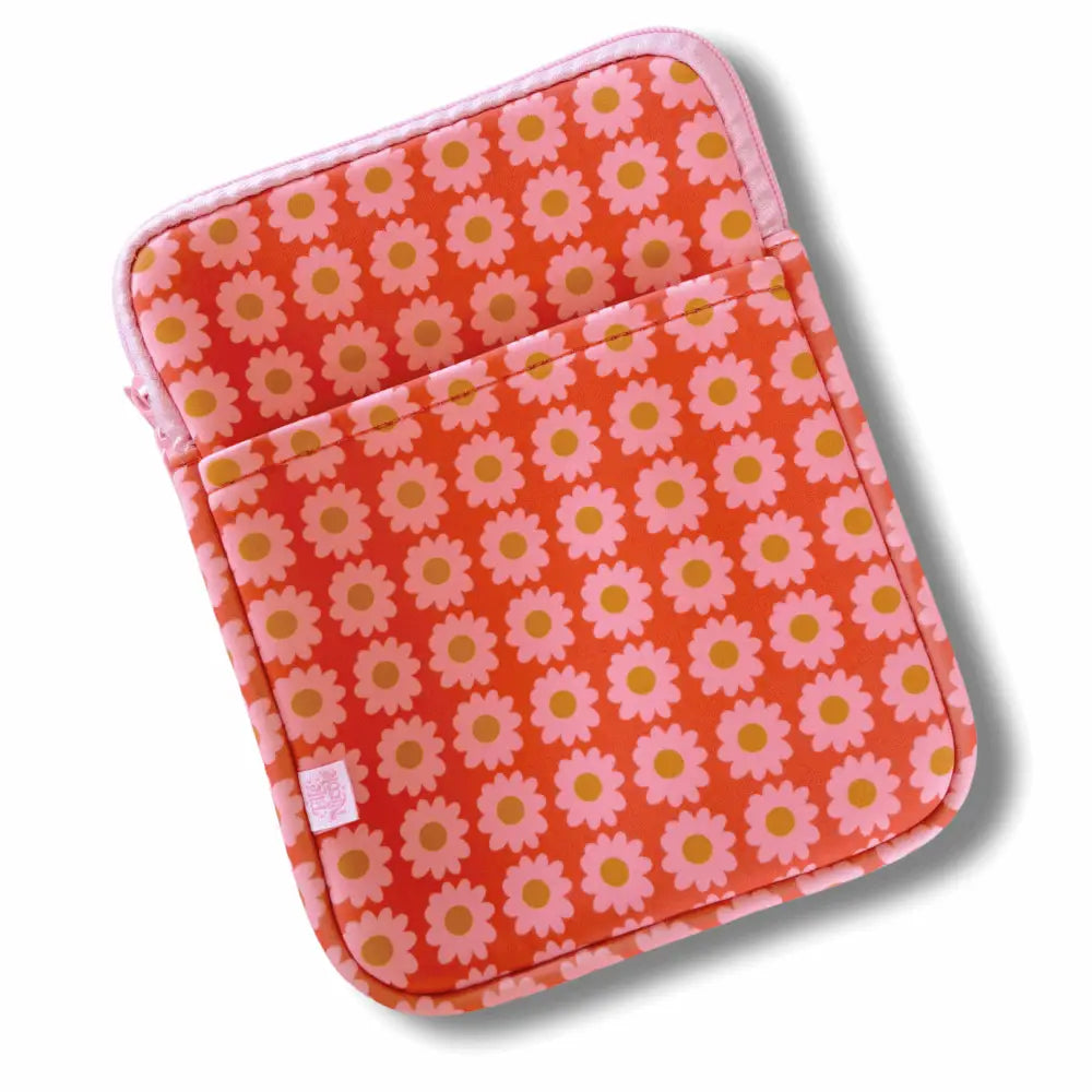 Boho floral tablet sleeve with front pocket, neoprene 7x9" – PABOOM