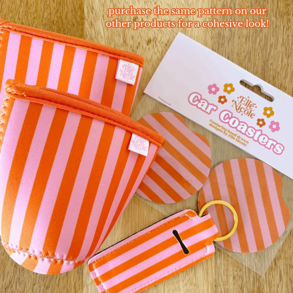Retro Floral + Stripe Drink Sleeve