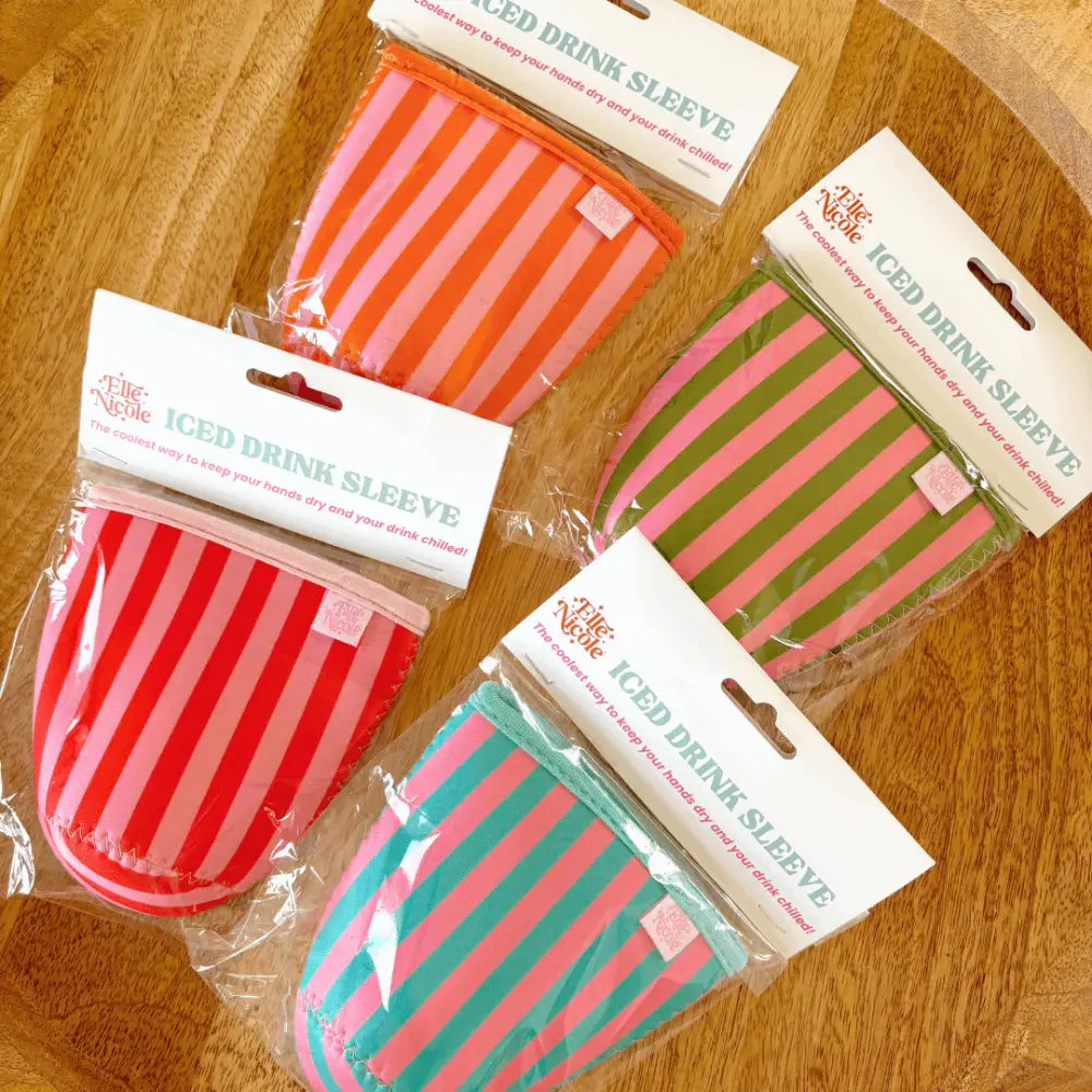 Retro Floral + Stripe Drink Sleeve