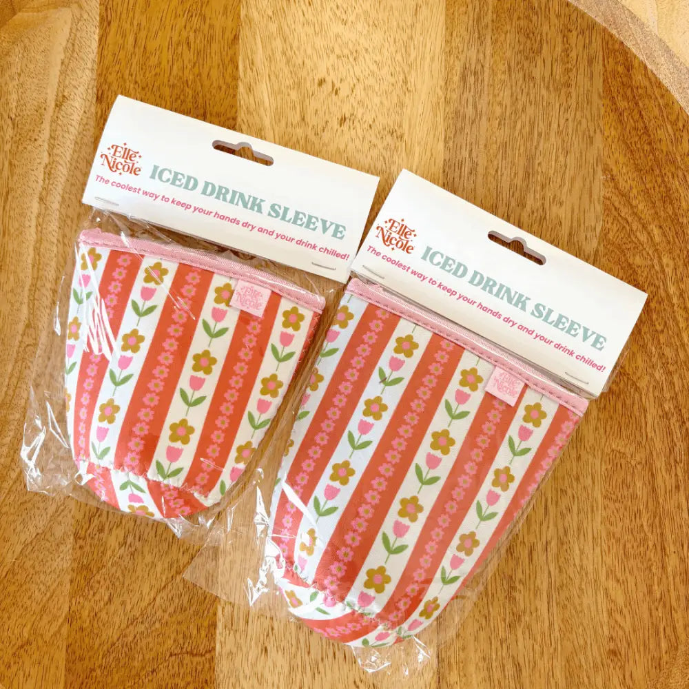 Retro Floral + Stripe Drink Sleeve