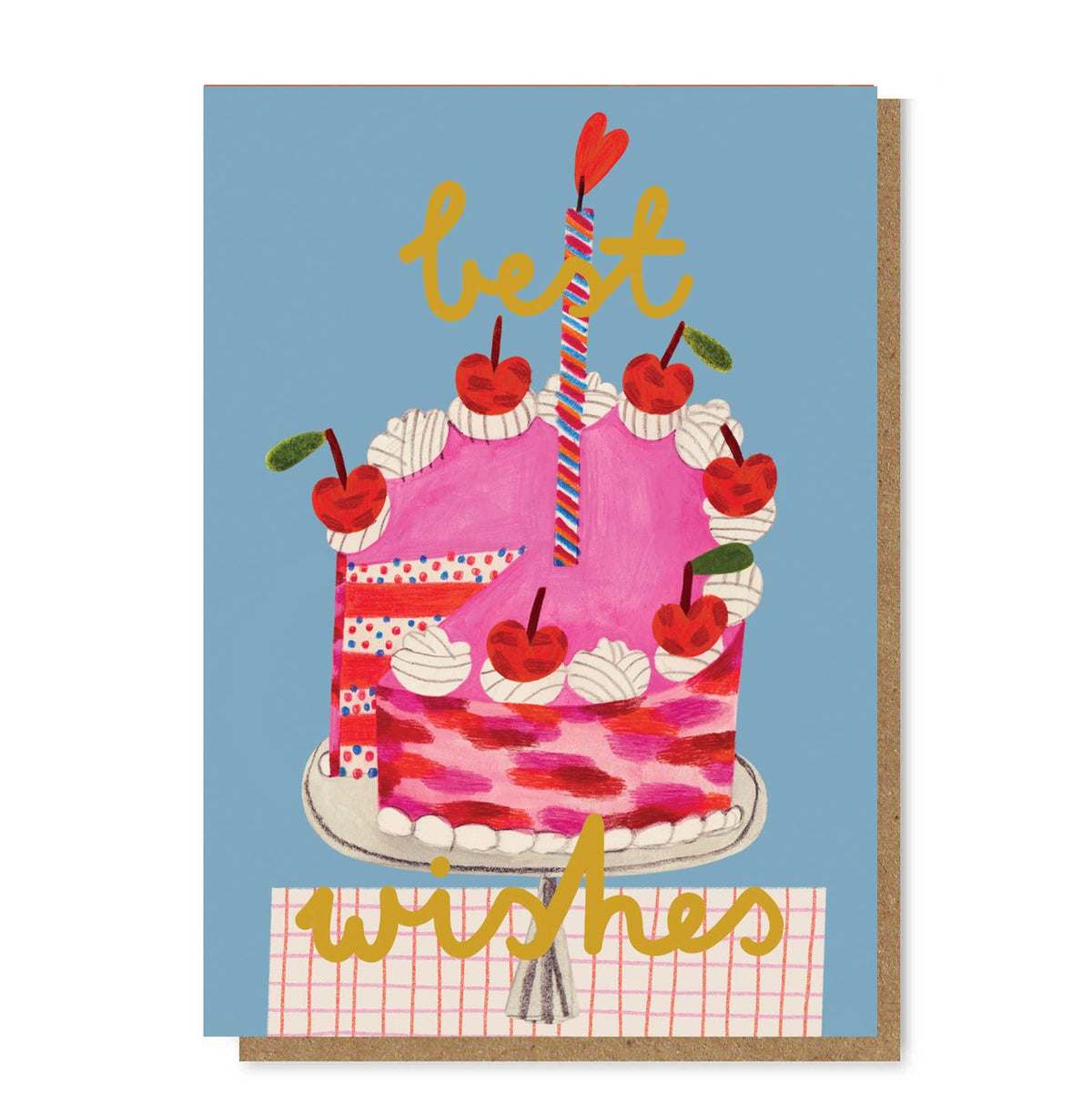 Celebration Cake Gold Foil Greeting Card - Daria Solak Illustrations