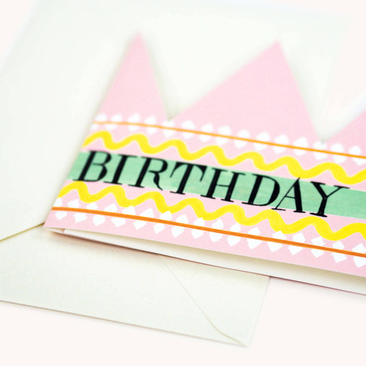 Birthday Queen Party Hat shown at an angle