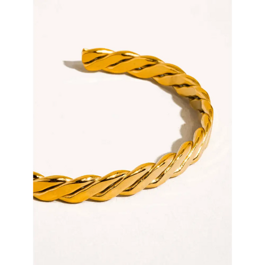 Flânerie by MAIQ - Bénir 18K Gold Non-Tarnish Braided Thin Bangle Yellow