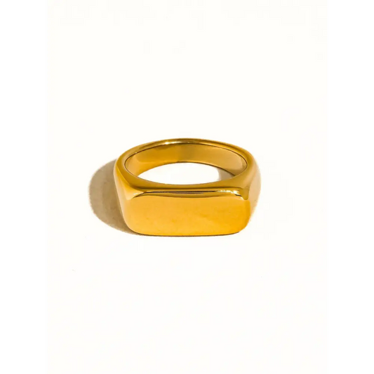 Flânerie by MAIQ - Glayce 18K Gold Non-Tarnish Classic Signet Ring Yellow