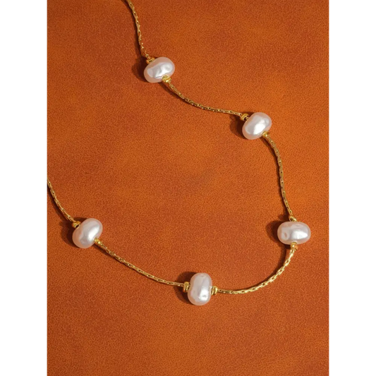 Flânerie by MAIQ - Ida 18K Non-Tarnish Petite Pearl Necklace Yellow Gold