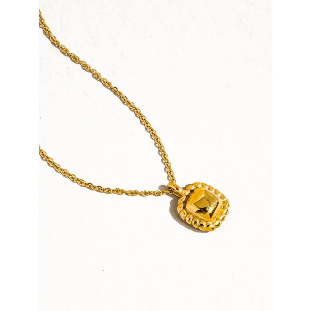 Flânerie by MAIQ - Orla Non-Tarnish Classic Petite Square Necklace Yellow Gold