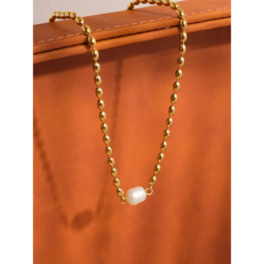 Flânerie by MAIQ - Vigne 18K Gold Non-Tarnish Pearl Ball Chain Necklace Yellow
