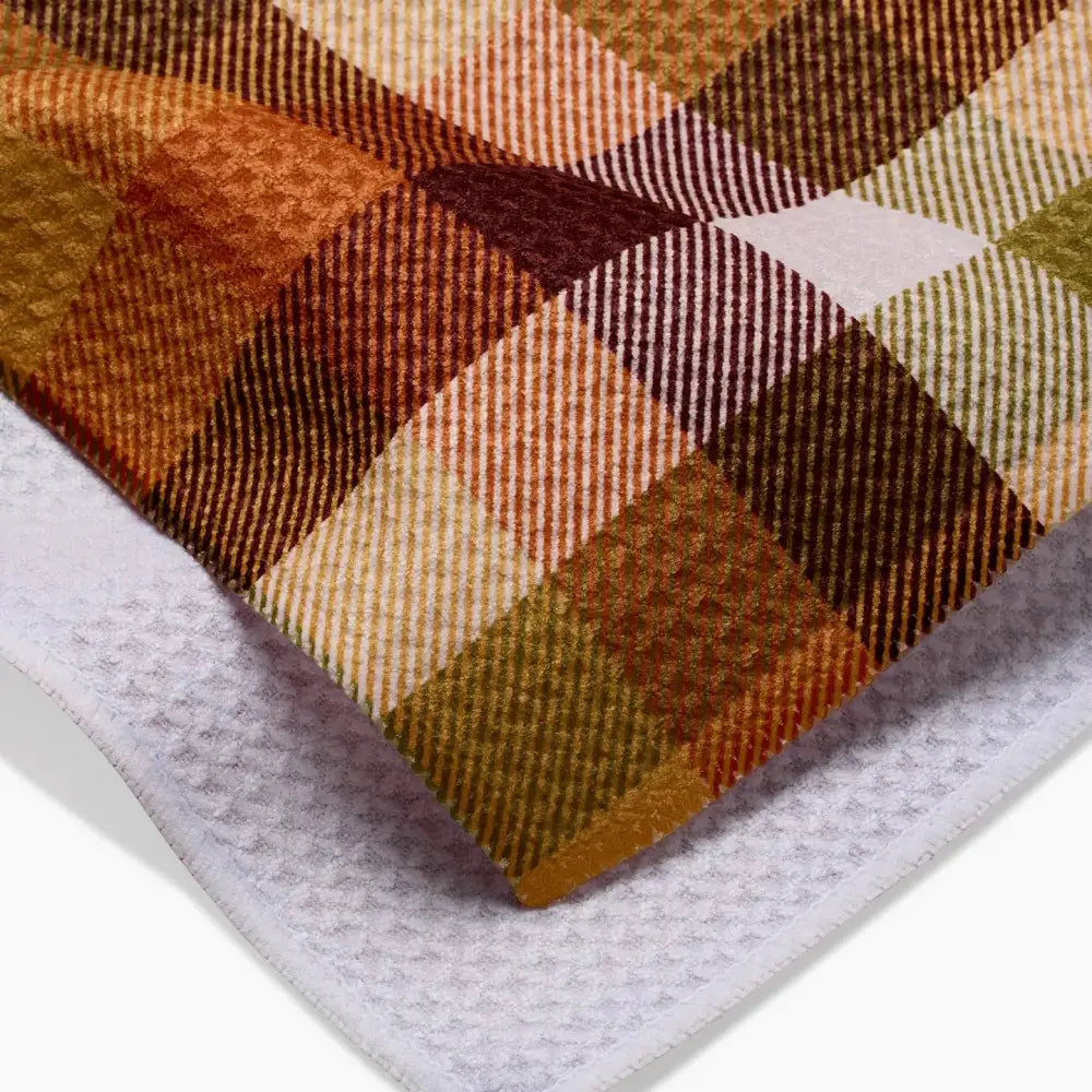 Rustic Autumn Plaid Tea Towel - PABOOM
