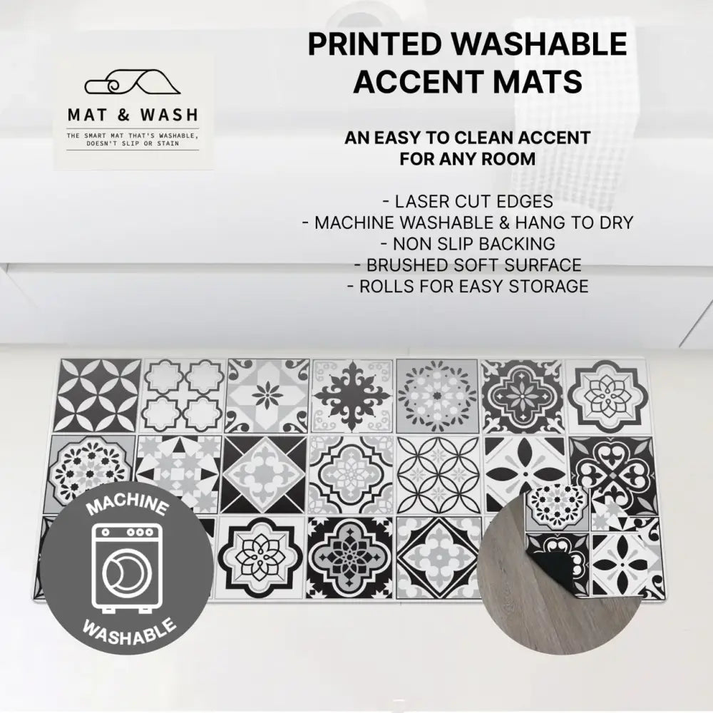 Spanish Tile Washable Mat - PABOOM