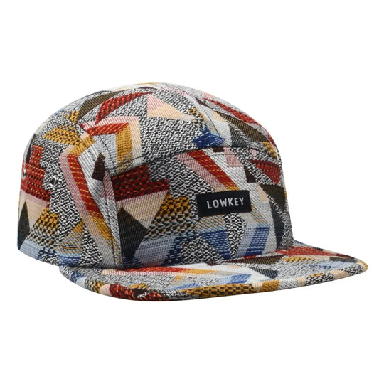 HATPHILE - Patchwork Lowkey 5 Panel Hat Camp Cap Geo Red