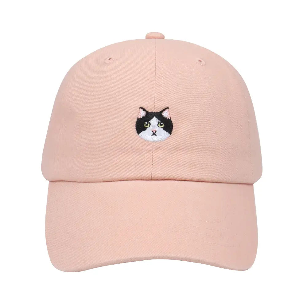 HATPHILE - HatPhile Tuxedo Cat Soft Baseball Cap – Adjustable Cotton Hat for Lovers: Pink