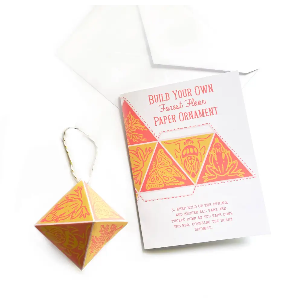 Hissing Mink - Build Your Own Paper Ornament Card - Forest Floor