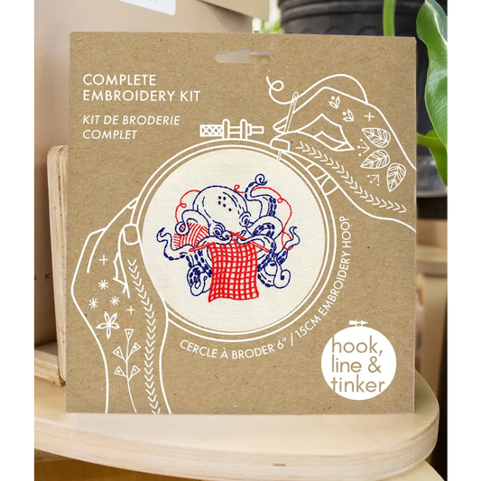 Hook Line & Tinker Embroidery Kits - Octopus Knitting Complete Kit