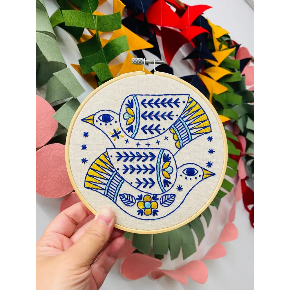 Hook Line & Tinker Embroidery Kits - Turtle Doves Complete Kit