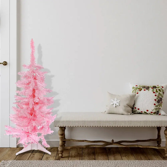 IH Casa Decor - 3’ SPRUCE PINK XMAS TREE PVC 120 NORMAL TIPS W/PLASTIC STAND