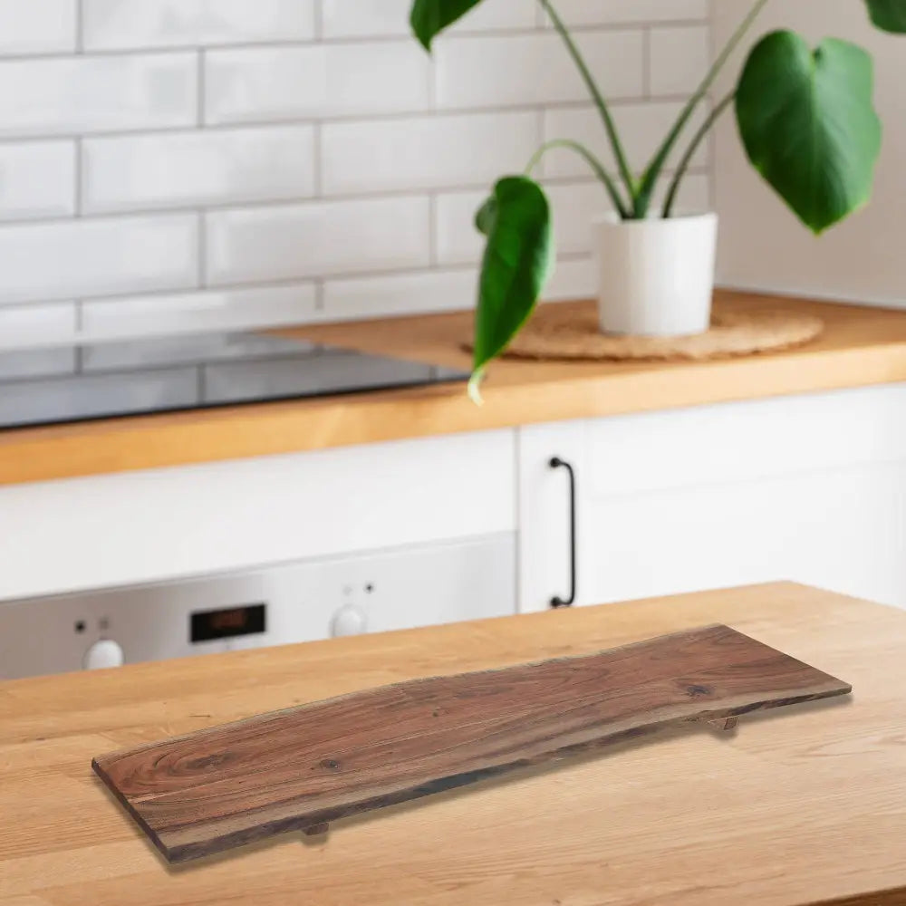 IH Casa Decor - Acacia Wooden Live Edge Rectangular Serving Board Large Brown